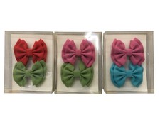 2 FERMAGLI PER CAPELLI FIOCCO PINZE MOLLETTE ACCESSORI VINTAGE ANNI 60-90 CM 11