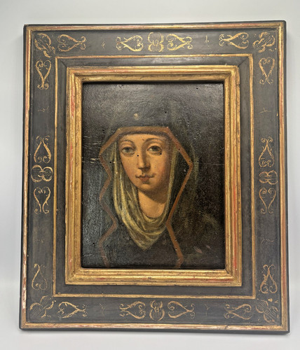Antico dipinto olio - , madonna