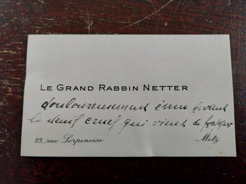 Autographe grand rabbin netter - rabbin,