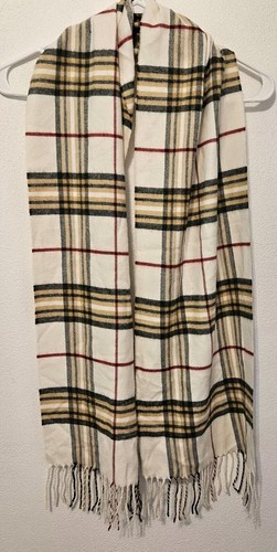 Sciarpa quadri fraas crema - v,