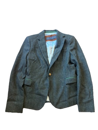 Giacca blazer tweed verde lana