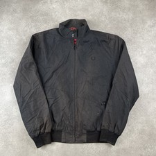 Fred Perry Harrington Giacca Uomo 42 Tartan Foderato Full Zip Bomber, Nero