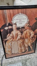 3 manifesti originali CARNEVALE VENEZIA 1982, 1986, 1990 con cornice 200x80 cm.