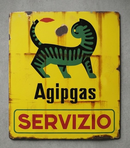 Insegna smaltata agipgas - smaltata,