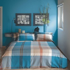 Parure lenzuola con federe tinto filo scozzesi Bossi Casa ALICANTE 7441