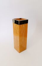 ♥ VASO PAGLIA DI VIENNA CESTINO HOLDER IN VIMINI VINTAGE DESIGN OTTONE LUCITE