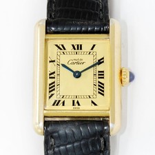 Must de Cartier Tank Quartz ref. Orologio, cinturino e fibbia donna 1613 placca o G20m