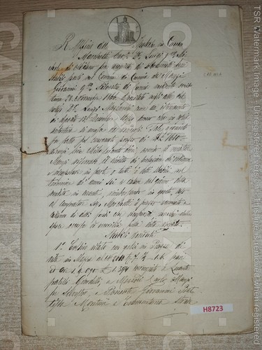 H8723 documento antico 1867 - h8723,
