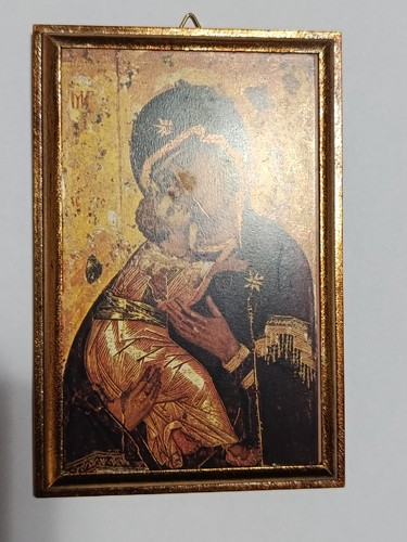 Icona sacra russa - madonna, con