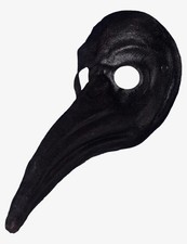 Medico della Peste Nero In Pelle - Maschera Veneziana Originale Artigianale