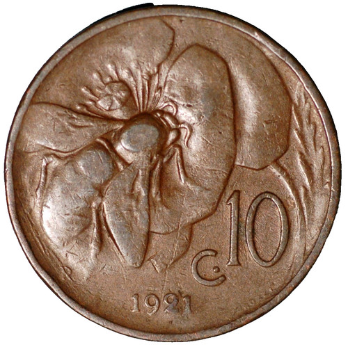 Italia centesimi 1921 r - 1921,