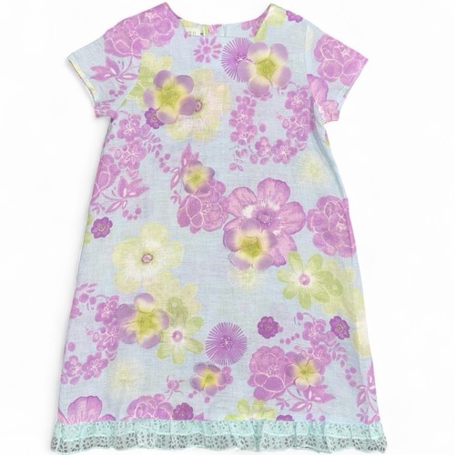 Abito floreale lino bambina