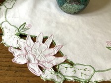 Vintage Ivory White Linen Hand