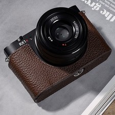 Custodia fotocamera vera pelle