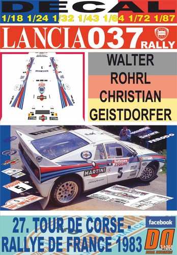 Decal lancia 037 rally rohrl - rally, w.rohrl