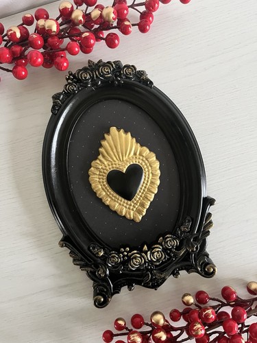 Cornice nera oro - e, cuore