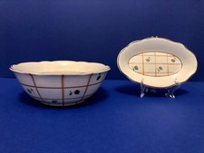 Piattino e Terrina Ceramiche Piemontesi decoro anni 40 - 40s Serving dish Bowl