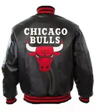 Giacca da motociclista uomo Varsity Chicago Bulls Letterman retrò biker giacca in vera pelle