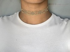 Collana girocollo choker oro dorato intrecciato fiori floreale donna ragazza