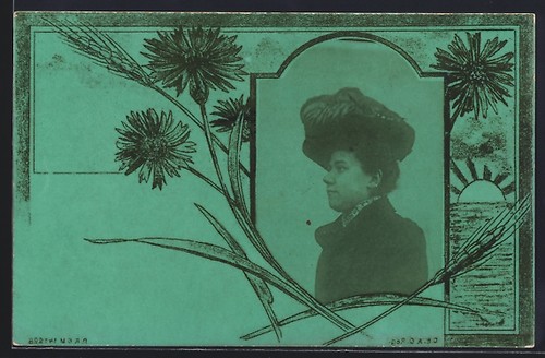 Foto frau mit hut - foto-ak,