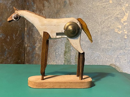 Cavallino ottone legno - e,