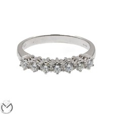 Anello in oro bianco 18 Kt 750 veretta diamanti 0,70 ct -578/VE-