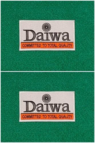 Pair white daiwa patches - a, of