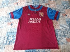 MAGLIA SHIRT VINTAGE FOOTBALL ASTON VILLA HOME XL. OFFICIAL UMBRO. MITA COPIERS