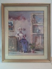 Umberto Bianchini - "Giuliana"- Olio su tela in cornice lignea con vetro