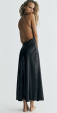 ZARA ABITO NERO FOIL SLIP