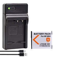 Batteria Li-ion NP-BN1 + caricatore USB per fotocamera DSC Sony Cyber-shot NPBN1 N TYPE