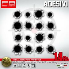 Adesivo Sticker Kit Proiettili Foro Colpi di Pistola Raffica Buchi Lamiera Hole