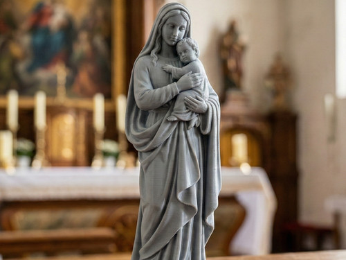 Statua madonna con - madonna, gesù