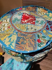 Copri pouf patchwork indiano 22", pouf decorativo o poggiapiedi