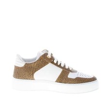 BORBONESE scarpe donna Sneaker in pelle bianco e tessuto OP Graffiti naturale