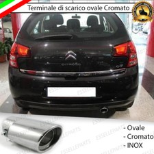 TERMINALE SCARICO CROMATO LUCIDO OVALE ACCAIO INOX CITROEN C3 II