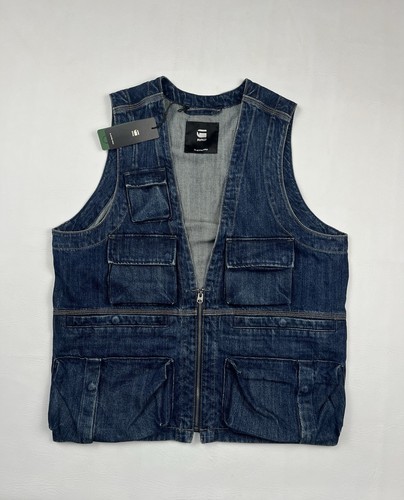 Gilet star raw denim uomo - gilet,