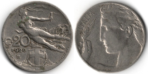 Italia centesimi 1920 - centesimi,,