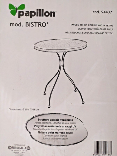 Tavolino papillon tondo con - tavolino,