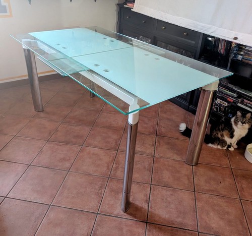 Tavolo vetro allungabile - vetro,