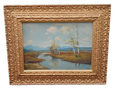 Paesaggio fluviale dipinto