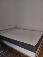 Ikea Letto Matrimoniale con Doghe 200x160cm e materasso a molle - Bianco