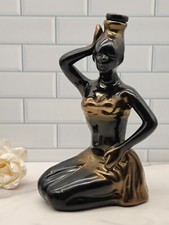 Decanter donna nuda ceramica dipinta oro vintage marca Luxardo vino ciliegio Italia