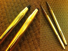 due oggetti: PENNA BIRO e PORTA MINE ANNI 70 CROSS 14Kt GOLD FILLED