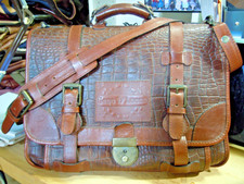 Borsa da sella militare francese D'Lucca vintage valigetta/messaggero in pelle