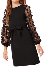 Elegante Abito da Cerimonia per Bambine Serena in Tulle con Fiori – Nero