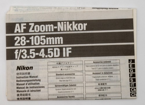 Nikon foglio uso af - d'uso,