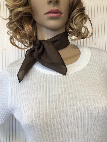 Mouchoir carré soie marron - carré,