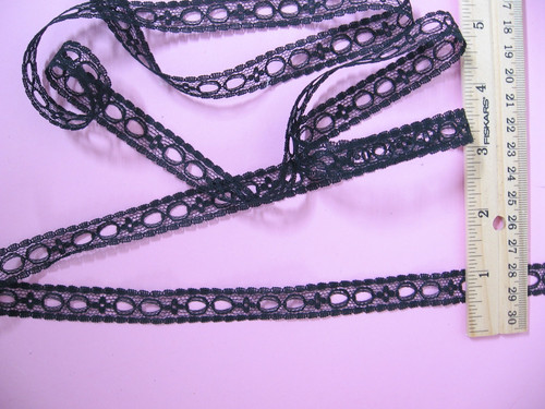 Pizzo perline nero - pizzo, delicato
