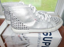 Superga Silver Lame Studded